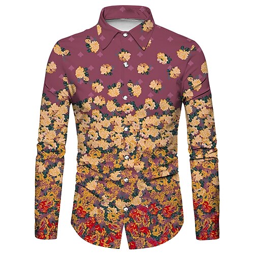 Men's Shirt Floral Graphic Prints Turndown Purple Yellow 3D Print Street Casual Long Sleeve Button-Down Print Clothing Apparel Fashion Designer Casual Soft
Men's Shirt Floral Graphic Prints Turndown Purple Yellow 3D Print Street Casual Long Sleeve Button-Down Print Clothing Apparel Fashion Designer Casual Soft