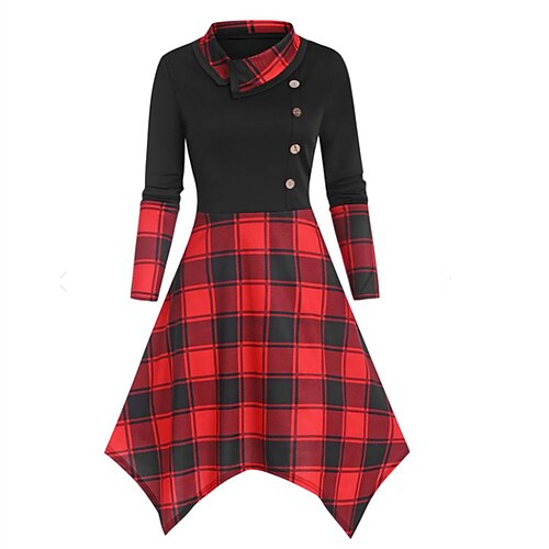 Mujer Vestido de cuadros Mini vestido Verde Trébol Rojo Manga Larga Plaid Retazos Invierno Otoño Cuello Camisero Diario Vacaciones Fin de semana 2022 M L XL XXL 3XL
Mujer Vestido de cuadros Mini vestido Verde Trébol Rojo Manga Larga Plaid Retazos Invierno Otoño Cuello Camisero Diario Vacaciones Fin de semana 2022 M L XL XXL 3XL