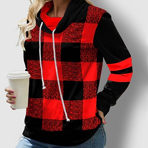 Women's Plus Size Tops Hoodie Sweatshirt Flag Plaid Print Long Sleeve Hooded Streetwear Casual Holiday Daily Sports Polyester Winter Fall Black And White Black
Women's Plus Size Tops Hoodie Sweatshirt Flag Plaid Print Long Sleeve Hooded Streetwear Casual Holiday Daily Sports Polyester Winter Fall Black And White Black
