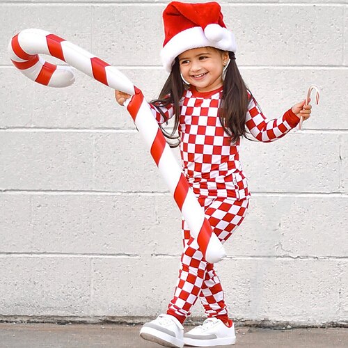 Toddler Girls' Christmas Pajama Set Long Sleeve Red Plaid Crewneck Winter Fall Fashion Home 3-7 Years
Toddler Girls' Christmas Pajama Set Long Sleeve Red Plaid Crewneck Winter Fall Fashion Home 3-7 Years