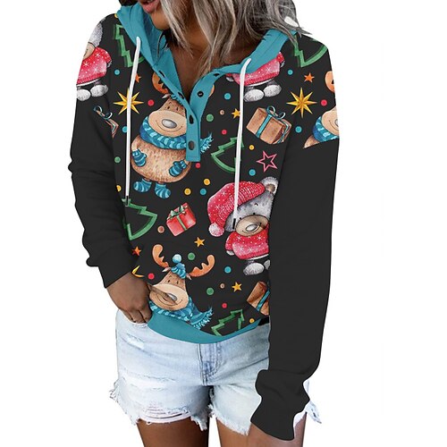 Reindeer Masquerade Hoodie Women's Christmas Christmas Carnival Masquerade Adults' Christmas Vacation Polyester Top
Reindeer Masquerade Hoodie Women's Christmas Christmas Carnival Masquerade Adults' Christmas Vacation Polyester Top