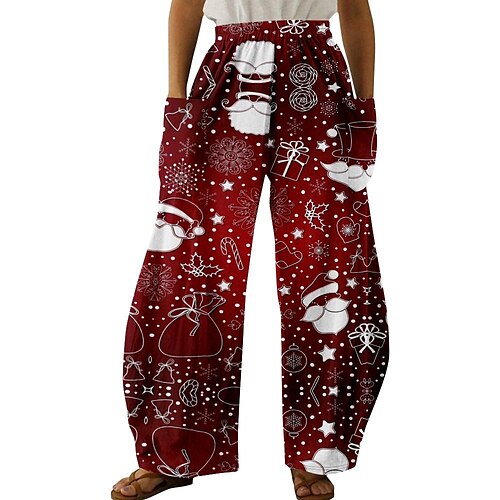 Women's Pants Trousers Red & White Fashion Christmas Casual Side Pockets Wide Leg Micro-elastic Full Length Comfort Santa Claus S M L XL 2XL
Women's Pants Trousers Red & White Fashion Christmas Casual Side Pockets Wide Leg Micro-elastic Full Length Comfort Santa Claus S M L XL 2XL