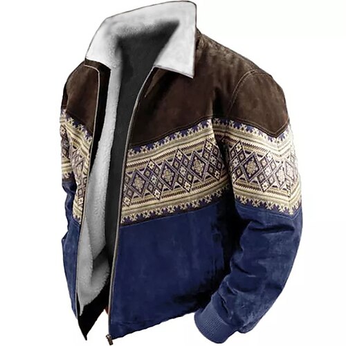 Men's Coat Warm Sports & Outdoor Zipper Color Block Geometry 3D Printed Graphic Turndown Sports Jacket Outerwear Long Sleeve Pocket Fall & Winter
Men's Coat Warm Sports & Outdoor Zipper Color Block Geometry 3D Printed Graphic Turndown Sports Jacket Outerwear Long Sleeve Pocket Fall & Winter