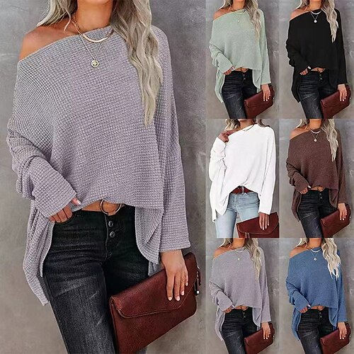 Women's Blouse Knitted Solid / Plain Color Classic Batwing Sleeve Regular Spring & Fall Wine Red Black Dark Coffee Dark Blue Grey
Women's Blouse Knitted Solid / Plain Color Classic Batwing Sleeve Regular Spring & Fall Wine Red Black Dark Coffee Dark Blue Grey
