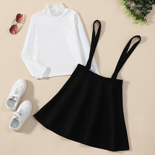 2 Pieces Kids Girls' Solid Color Skirt & Shirt Set Long Sleeve Active Outdoor 7-13 Years Winter White
2 Pieces Kids Girls' Solid Color Skirt & Shirt Set Long Sleeve Active Outdoor 7-13 Years Winter White