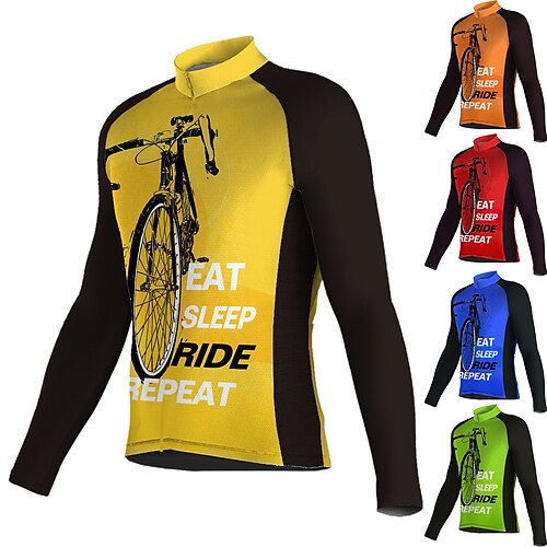Men's Cycling Jersey Long Sleeve Bike Jersey Top with 3 Rear Pockets Mountain Bike MTB Road Bike Cycling Breathable Quick Dry Moisture Wicking Reflective Strips Green Yellow Orange Graphic Spandex
Men's Cycling Jersey Long Sleeve Bike Jersey Top with 3 Rear Pockets Mountain Bike MTB Road Bike Cycling Breathable Quick Dry Moisture Wicking Reflective Strips Green Yellow Orange Graphic Spandex