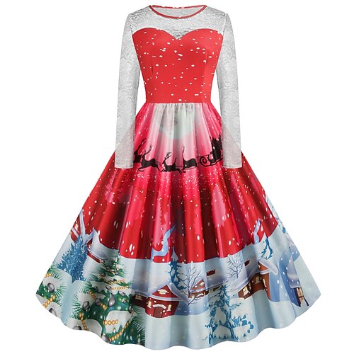 Women's Swing Dress Vintage Dress Midi Dress Green Blue Purple Long Sleeve Deer Print Winter Fall Autumn Crew Neck Fashion Christmas Date 2022 S M L XL XXL 3XL 4XL 5XL
Women's Swing Dress Vintage Dress Midi Dress Green Blue Purple Long Sleeve Deer Print Winter Fall Autumn Crew Neck Fashion Christmas Date 2022 S M L XL XXL 3XL 4XL 5XL