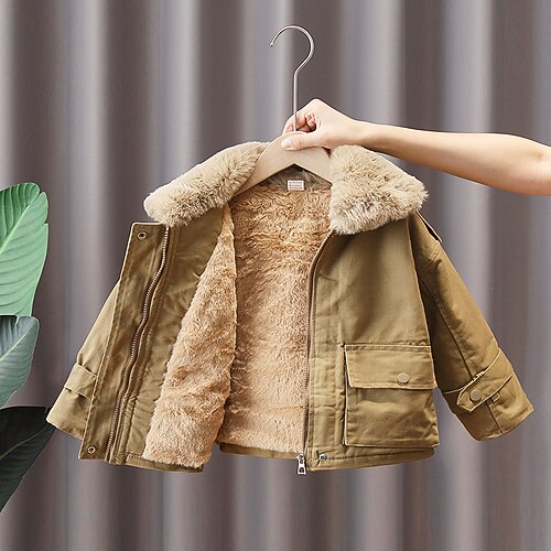 Kids Boys Fleece Jacket Outerwear Solid Color Long Sleeve Coat Outdoor Adorable Daily Khaki Winter Fall 7-13 Years
Kids Boys Fleece Jacket Outerwear Solid Color Long Sleeve Coat Outdoor Adorable Daily Khaki Winter Fall 7-13 Years