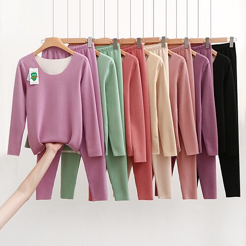 Women's Shirt Undershirt Pants Sets Fleece Pants Pajamas Basic Green Black Casual Daily Plain Crew Neck XL XXL 3XL
Women's Shirt Undershirt Pants Sets Fleece Pants Pajamas Basic Green Black Casual Daily Plain Crew Neck XL XXL 3XL