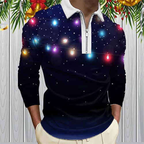 Men's Collar Polo Shirt Golf Shirt Graphic Prints Turndown Navy Blue 3D Print Christmas Street Long Sleeve Zipper Print Clothing Apparel Fashion Designer Casual Soft
Men's Collar Polo Shirt Golf Shirt Graphic Prints Turndown Navy Blue 3D Print Christmas Street Long Sleeve Zipper Print Clothing Apparel Fashion Designer Casual Soft