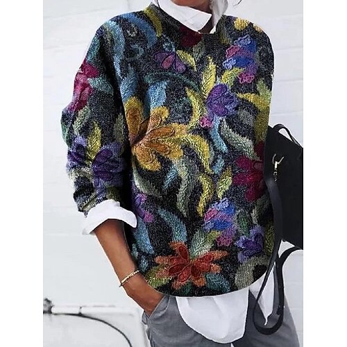 Women's Blouse Rainbow Flower Print Long Sleeve Casual Vintage Round Neck Regular Floral S
Women's Blouse Rainbow Flower Print Long Sleeve Casual Vintage Round Neck Regular Floral S