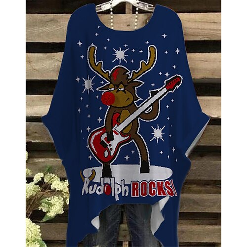 Women's Plus Size Christmas Tops T shirt Tee Letter Deer Print Half Sleeve Crew Neck Casual Festival Daily Cotton Spandex Jersey Winter Fall Green Black
Women's Plus Size Christmas Tops T shirt Tee Letter Deer Print Half Sleeve Crew Neck Casual Festival Daily Cotton Spandex Jersey Winter Fall Green Black