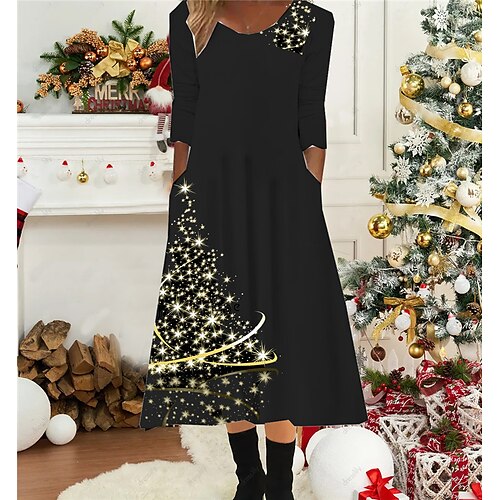 Women's Christmas Casual Dress Shift Dress Midi Dress Midi Dress Black Gold Yellow 3/4 Length Sleeve Elk Ruched Winter Fall Autumn Round Neck Fashion Daily 2022 S M L XL XXL 3XL
Women's Christmas Casual Dress Shift Dress Midi Dress Midi Dress Black Gold Yellow 3/4 Length Sleeve Elk Ruched Winter Fall Autumn Round Neck Fashion Daily 2022 S M L XL XXL 3XL