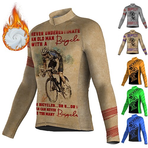 21Grams Men's Cycling Jersey Long Sleeve Winter Bike Jersey Top with 3 Rear Pockets Mountain Bike MTB Road Bike Cycling Thermal Warm Fleece Lining Breathable Moisture Wicking Green Purple Dark Green
21Grams Men's Cycling Jersey Long Sleeve Winter Bike Jersey Top with 3 Rear Pockets Mountain Bike MTB Road Bike Cycling Thermal Warm Fleece Lining Breathable Moisture Wicking Green Purple Dark Green