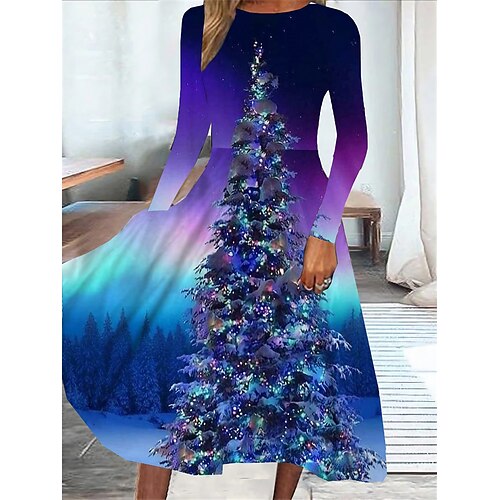Women's Casual Dress Swing Dress Midi Dress Purple Long Sleeve Christmas Tree Pocket Winter Fall Spring Crew Neck Fashion Christmas Daily Weekend 2022 S M L XL XXL 3XL
Women's Casual Dress Swing Dress Midi Dress Purple Long Sleeve Christmas Tree Pocket Winter Fall Spring Crew Neck Fashion Christmas Daily Weekend 2022 S M L XL XXL 3XL