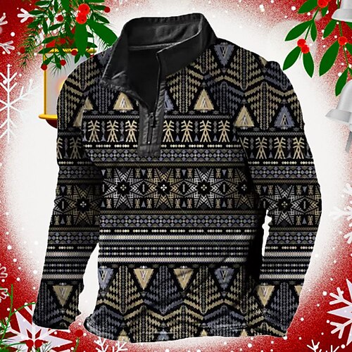 Men's Zip Up Sweatshirt Pullover Quarter Zipper Sweatshirt Black Half Zip Geometric Graphic Prints Snowflake Zipper Print Christmas Daily Sports 3D Print Basic Designer Casual Spring & Fall Clothing
Men's Zip Up Sweatshirt Pullover Quarter Zipper Sweatshirt Black Half Zip Geometric Graphic Prints Snowflake Zipper Print Christmas Daily Sports 3D Print Basic Designer Casual Spring & Fall Clothing