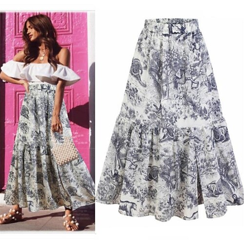 Damen A-Linie Langer Rock Midi Polyester Schwarz Blau Röcke Sommer Rüschen Patchwork Elegant Ausgehen Casual M L XL
Damen A-Linie Langer Rock Midi Polyester Schwarz Blau Röcke Sommer Rüschen Patchwork Elegant Ausgehen Casual M L XL