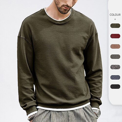 Herre Loungewear Sweatshirt Pullover Termisk undertøj Termisk skjorte Ren farve Basale Mode Afslappet Hjem Polyester Komfort Varm Rund hals Langærmet Pullover Vinter Efterår Sort Vin
Herre Loungewear Sweatshirt Pullover Termisk undertøj Termisk skjorte Ren farve Basale Mode Afslappet Hjem Polyester Komfort Varm Rund hals Langærmet Pullover Vinter Efterår Sort Vin