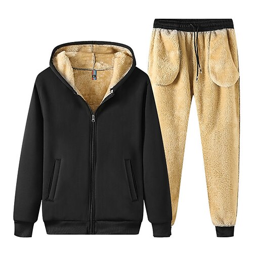 Men's Sweatsuit Zip Hoodie Sweatshirt Hoodie Jacket Jogging Suits Black Hooded Solid Color 2 Piece Sports Outdoor Sports Streetwear Fleece Basic Cool Casual Winter Clothing Apparel Hoodies
Men's Sweatsuit Zip Hoodie Sweatshirt Hoodie Jacket Jogging Suits Black Hooded Solid Color 2 Piece Sports Outdoor Sports Streetwear Fleece Basic Cool Casual Winter Clothing Apparel Hoodies