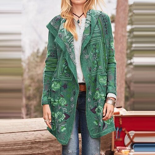 Women's Coat Warm Breathable Outdoor Daily Wear Vacation Going out Pocket Print Cardigan Hoodie Casual Comfortable Street Style Flower Regular Fit Outerwear Long Sleeve Winter Fall Green Blue Fuchsia
Women's Coat Warm Breathable Outdoor Daily Wear Vacation Going out Pocket Print Cardigan Hoodie Casual Comfortable Street Style Flower Regular Fit Outerwear Long Sleeve Winter Fall Green Blue Fuchsia