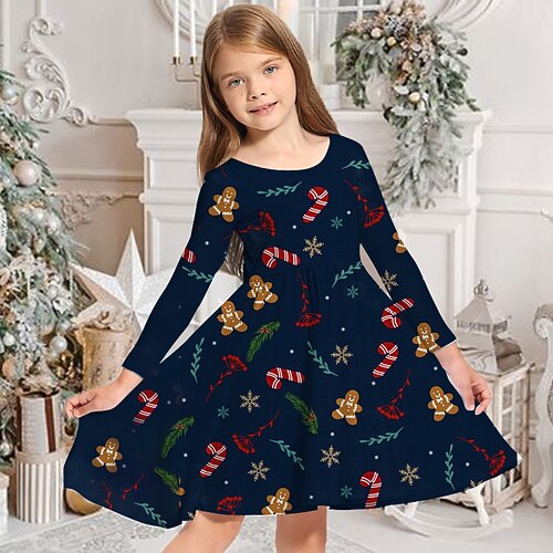 Kids Girls' Christmas Dress Graphic Casual Dress Above Knee Dress Christmas Gifts Crewneck Crew Neck Long Sleeve Adorable Dress 3-10 Years Winter Navy Blue
Kids Girls' Christmas Dress Graphic Casual Dress Above Knee Dress Christmas Gifts Crewneck Crew Neck Long Sleeve Adorable Dress 3-10 Years Winter Navy Blue