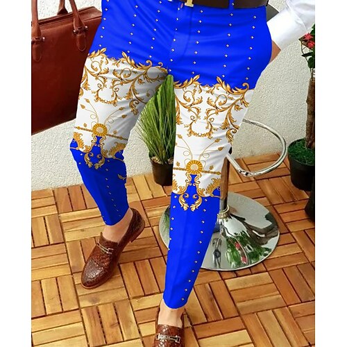Men's Chinos Trousers Jogger Pants Print Geometry Full Length Casual Daily Trousers Smart Casual Royal Blue Micro-elastic
Men's Chinos Trousers Jogger Pants Print Geometry Full Length Casual Daily Trousers Smart Casual Royal Blue Micro-elastic