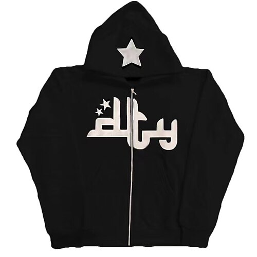 Women's Hoodied Jacket Outdoor Zipper Letter Breathable Punk Regular Fit Outerwear Long Sleeve Winter Black S
Women's Hoodied Jacket Outdoor Zipper Letter Breathable Punk Regular Fit Outerwear Long Sleeve Winter Black S