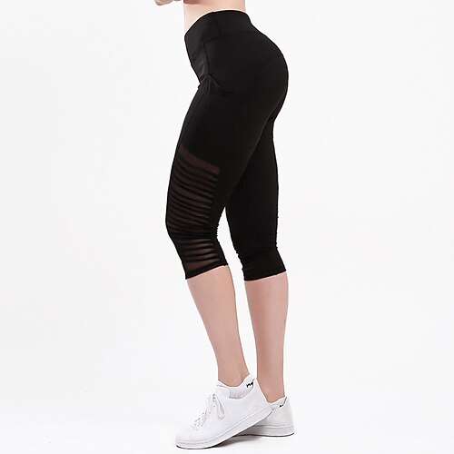 Women's Capri Leggings Workout Pants Side Pockets Mesh Patchwork High Waist Bottoms Tummy Control Butt Lift Black Yoga Fitness Gym Workout Sports Activewear High Elasticity Skinny / Athletic
Women's Capri Leggings Workout Pants Side Pockets Mesh Patchwork High Waist Bottoms Tummy Control Butt Lift Black Yoga Fitness Gym Workout Sports Activewear High Elasticity Skinny / Athletic