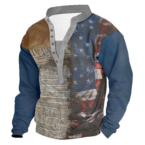 Men's Sweatshirt Blue Standing Collar Henley American Flag 3D Print Casual 3D Print 3D Print Casual Spring Fall & Winter Clothing Apparel Hoodies Sweatshirts
Men's Sweatshirt Blue Standing Collar Henley American Flag 3D Print Casual 3D Print 3D Print Casual Spring Fall & Winter Clothing Apparel Hoodies Sweatshirts