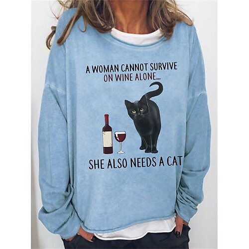 Women's Sweatshirt Pullover Basic Green Blue Purple Cat Street Round Neck Long Sleeve S M L XL 2XL 3XL
Women's Sweatshirt Pullover Basic Green Blue Purple Cat Street Round Neck Long Sleeve S M L XL 2XL 3XL