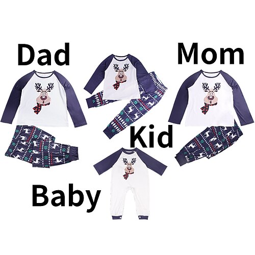 Christmas Pajamas Family Graphic Elk Home White Long Sleeve Basic Matching Outfits
Christmas Pajamas Family Graphic Elk Home White Long Sleeve Basic Matching Outfits