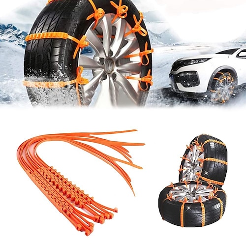 

Automobile Anti-Skid ChainReusable Anti Snow Chains of CarUniversal Adjustable Emergency Portable Snow Tire Chains for Car SUV Pickup Trucks Car Snow Chains Non-Slip Cable Tie(10Pcs)