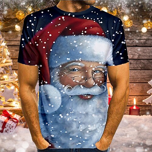 Men's Tee T shirt 3D Print Graphic 3D Santa Claus Round Neck Christmas Daily Short Sleeve Tops Basic Black / White Red / White Blue
Men's Tee T shirt 3D Print Graphic 3D Santa Claus Round Neck Christmas Daily Short Sleeve Tops Basic Black / White Red / White Blue