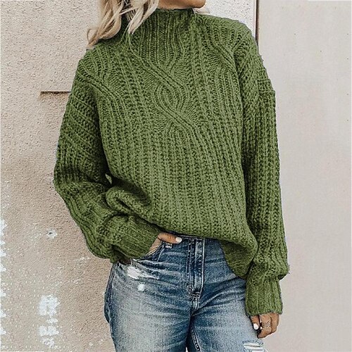Women's Blouse Shirt Black Blue Army Green Plain Crochet Long Sleeve Casual Basic High Neck Regular S
Women's Blouse Shirt Black Blue Army Green Plain Crochet Long Sleeve Casual Basic High Neck Regular S