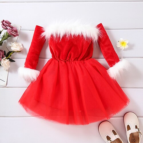 Kids Girls' Dress Solid Color A Line Dress Above Knee Dress Outdoor Cotton Long Sleeve Fashion Dress 3-7 Years Winter Red
Kids Girls' Dress Solid Color A Line Dress Above Knee Dress Outdoor Cotton Long Sleeve Fashion Dress 3-7 Years Winter Red