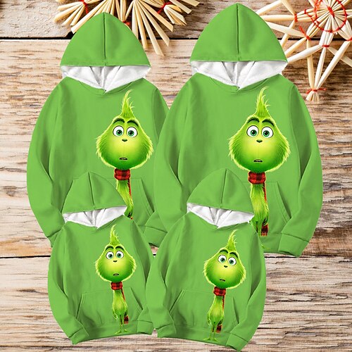 Family Hoodie Cartoon Casual Pocket Green Long Sleeve Adorable Matching Outfits
Family Hoodie Cartoon Casual Pocket Green Long Sleeve Adorable Matching Outfits