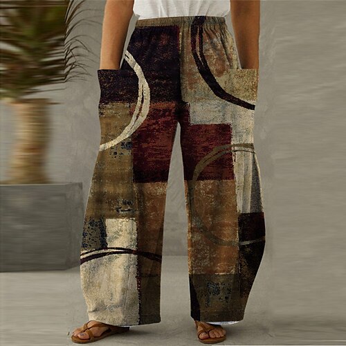 Women's Plus Size Wide Leg Pants Trousers Pocket Print Geometric Color Block Casual Comfort Outdoor Daily High Full Length Winter Fall khaki XL XXL 3XL 4XL 5XL
Women's Plus Size Wide Leg Pants Trousers Pocket Print Geometric Color Block Casual Comfort Outdoor Daily High Full Length Winter Fall khaki XL XXL 3XL 4XL 5XL