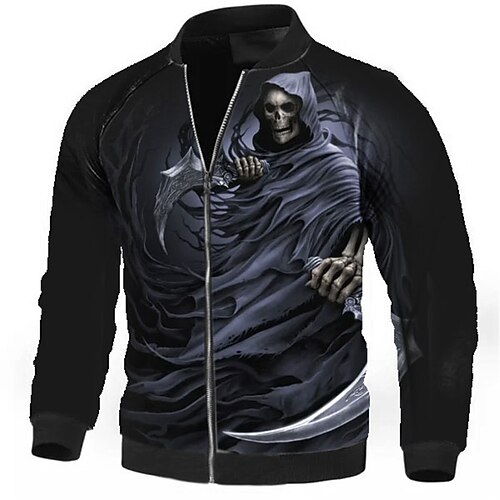 Men's Coat Warm Sports & Outdoor Zipper Skull Graphic Prints 3D Printed Graphic Standing Collar Fashion Jacket Outerwear Long Sleeve Zipper Fall & Winter
Men's Coat Warm Sports & Outdoor Zipper Skull Graphic Prints 3D Printed Graphic Standing Collar Fashion Jacket Outerwear Long Sleeve Zipper Fall & Winter