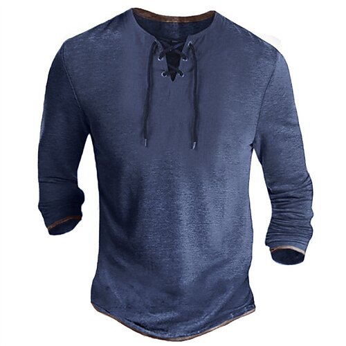 Men's T shirt Tee Solid Color V Neck Black Dark Gray Navy Blue Street Sports Long Sleeve Lace up Clothing Apparel Basic Designer Casual Comfortable / Weekend
Men's T shirt Tee Solid Color V Neck Black Dark Gray Navy Blue Street Sports Long Sleeve Lace up Clothing Apparel Basic Designer Casual Comfortable / Weekend