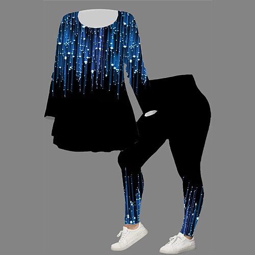 Women's Plus Size Tops Set Color Gradient Print Long Sleeve Crew Neck Casual Daily Going out Polyester Winter Fall Blue
Women's Plus Size Tops Set Color Gradient Print Long Sleeve Crew Neck Casual Daily Going out Polyester Winter Fall Blue