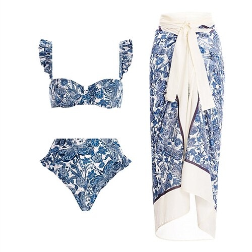 Women's Swimwear Bikini 2 Piece Normal Swimsuit Ruffle Open Back Printing Flower Blue Purple Royal Blue Lavender Strap Bathing Suits Sexy Vacation Fashion
Women's Swimwear Bikini 2 Piece Normal Swimsuit Ruffle Open Back Printing Flower Blue Purple Royal Blue Lavender Strap Bathing Suits Sexy Vacation Fashion