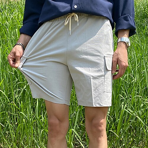 Men's Shorts Linen Shorts Pocket Drawstring Elastic Waist Plain Comfort Knee Length Casual Daily Holiday Linen / Cotton Blend Streetwear Stylish Light Grey Micro-elastic
Men's Shorts Linen Shorts Pocket Drawstring Elastic Waist Plain Comfort Knee Length Casual Daily Holiday Linen / Cotton Blend Streetwear Stylish Light Grey Micro-elastic