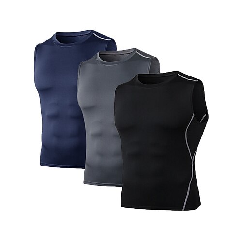 Men's Compression Tank Top 3 Pack Sleeveless Compression Clothing Casual Athleisure Spandex Breathable Quick Dry Lightweight Fitness Gym Workout Running Sportswear Activewear Solid Colored Black Dark
Men's Compression Tank Top 3 Pack Sleeveless Compression Clothing Casual Athleisure Spandex Breathable Quick Dry Lightweight Fitness Gym Workout Running Sportswear Activewear Solid Colored Black Dark