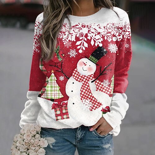 Women's Christmas Sweatshirt Pullover Streetwear Red Snowman Snowflake Christmas Round Neck Long Sleeve S M L XL 2XL 3XL
Women's Christmas Sweatshirt Pullover Streetwear Red Snowman Snowflake Christmas Round Neck Long Sleeve S M L XL 2XL 3XL
