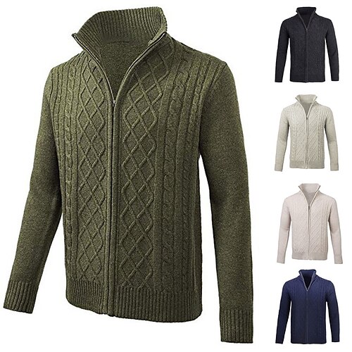 Men's Sweater Cardigan Sweater Zip Sweater Sweater Jacket Ribbed Knit Cropped Knitted Solid Color Turtleneck Warm Ups Modern Contemporary Daily Wear Going out Clothing Apparel Fall & Winter Black
Men's Sweater Cardigan Sweater Zip Sweater Sweater Jacket Ribbed Knit Cropped Knitted Solid Color Turtleneck Warm Ups Modern Contemporary Daily Wear Going out Clothing Apparel Fall & Winter Black