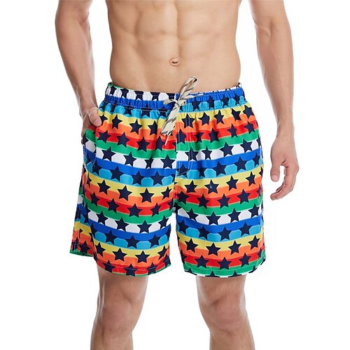 Men's Swim Shorts Swim Trunks Board Shorts Drawstring Elastic Waist Star Print Comfort Breathable Casual Daily Beach Fashion Streetwear Rainbow Micro-elastic
Men's Swim Shorts Swim Trunks Board Shorts Drawstring Elastic Waist Star Print Comfort Breathable Casual Daily Beach Fashion Streetwear Rainbow Micro-elastic