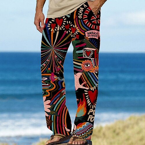 Men's Trousers Beach Pants Drawstring Elastic Waist 3D Print Abstract Graphic Prints Comfort Casual Daily Holiday Streetwear Designer Yellow Red
Men's Trousers Beach Pants Drawstring Elastic Waist 3D Print Abstract Graphic Prints Comfort Casual Daily Holiday Streetwear Designer Yellow Red