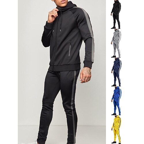Men's Tracksuit Sweatsuit 2 Piece Full Zip Athletic Winter Long Sleeve Breathable Quick Dry Moisture Wicking Fitness Gym Workout Running Sportswear Activewear Striped Dark Grey Black Yellow
Men's Tracksuit Sweatsuit 2 Piece Full Zip Athletic Winter Long Sleeve Breathable Quick Dry Moisture Wicking Fitness Gym Workout Running Sportswear Activewear Striped Dark Grey Black Yellow