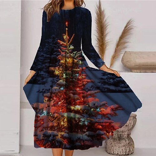 Women's Christmas Casual Dress Swing Dress Midi Dress Blue Wine Red Long Sleeve Santa Claus Pocket Winter Fall Autumn Fashion Christmas Daily 2022 S M L XL XXL 3XL
Women's Christmas Casual Dress Swing Dress Midi Dress Blue Wine Red Long Sleeve Santa Claus Pocket Winter Fall Autumn Fashion Christmas Daily 2022 S M L XL XXL 3XL