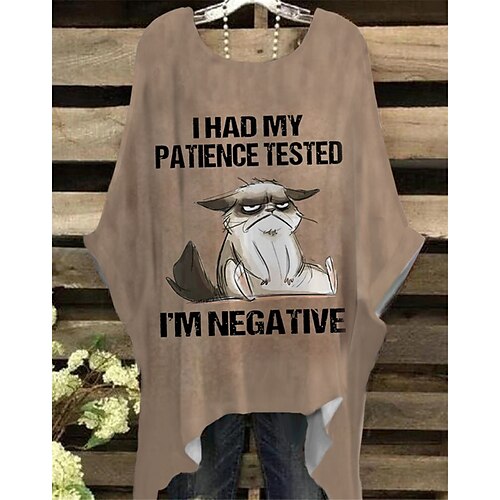 Women's Plus Size Tops Active Streetwear T shirt Tee Animal Cat Print Half Sleeve Crew Neck Vintage Casual Daily Cotton Spandex Jersey Winter Fall khaki
Women's Plus Size Tops Active Streetwear T shirt Tee Animal Cat Print Half Sleeve Crew Neck Vintage Casual Daily Cotton Spandex Jersey Winter Fall khaki